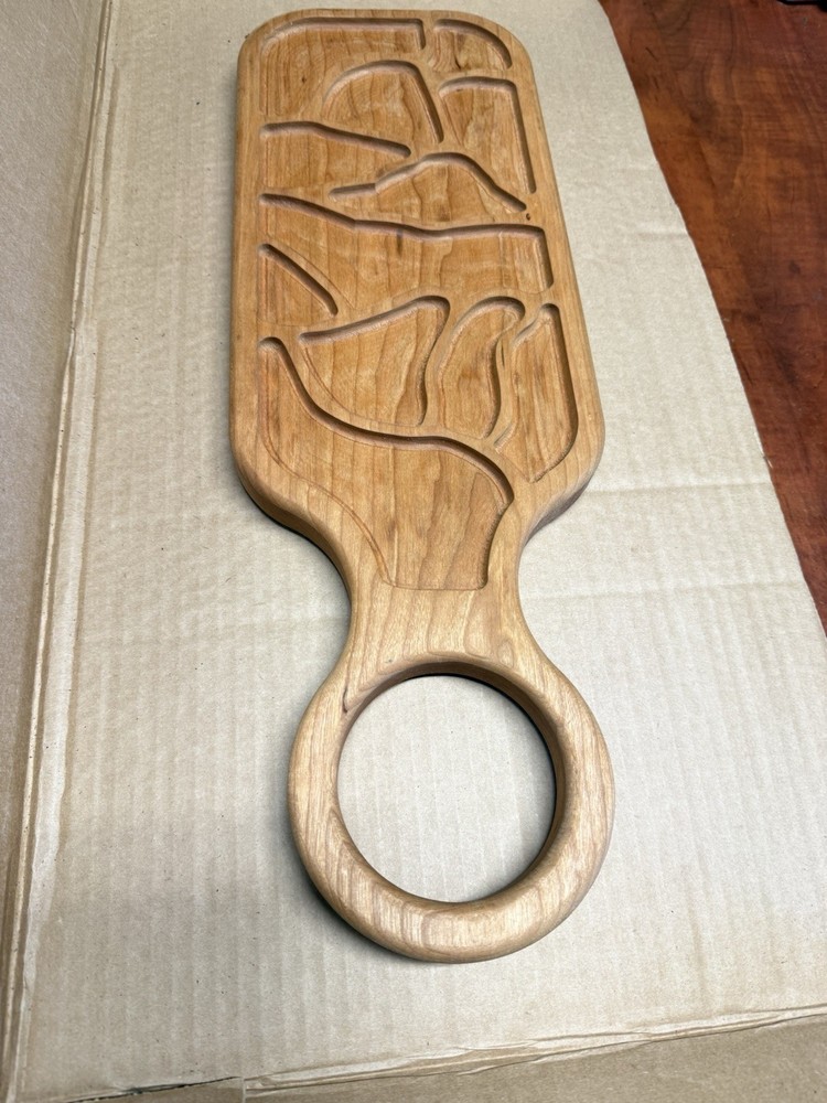 New Solid Cherry Wood Cutting Charcuterie Board  Slice Dice Serve Board 21”x7”