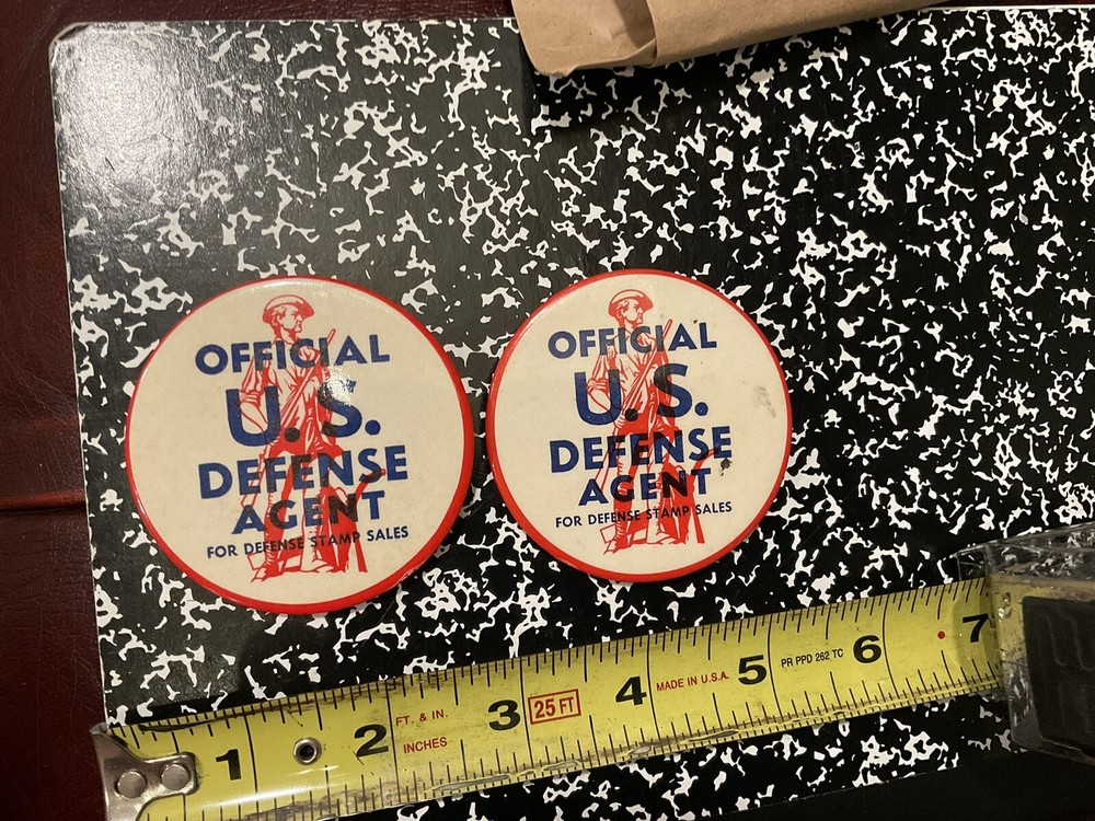 ORIGINAL WWII US DEFENSE AGENT BUTTON PAIR