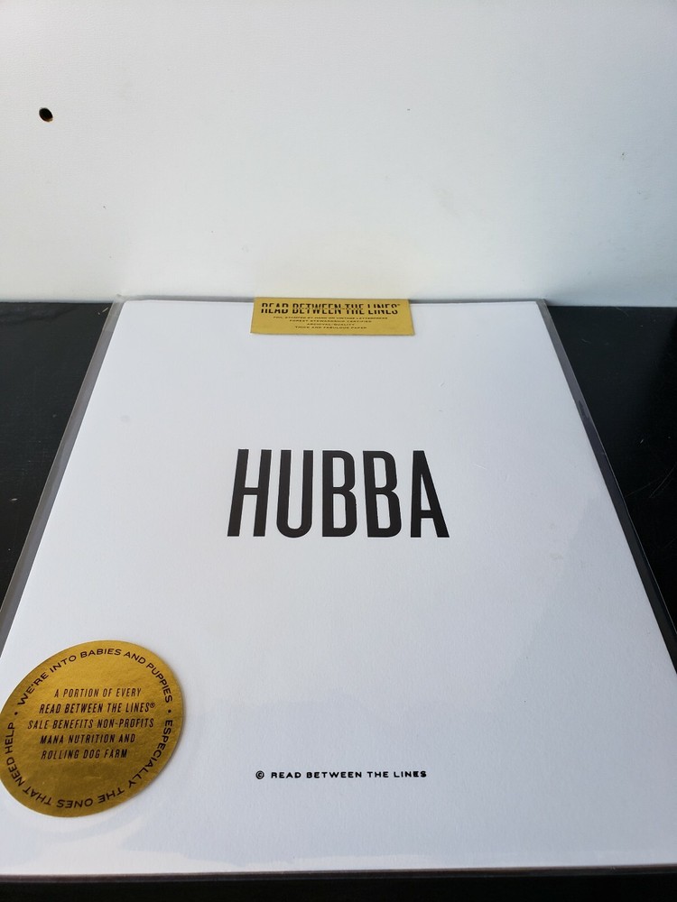HUBBA PRINT made by Read Between The Lines