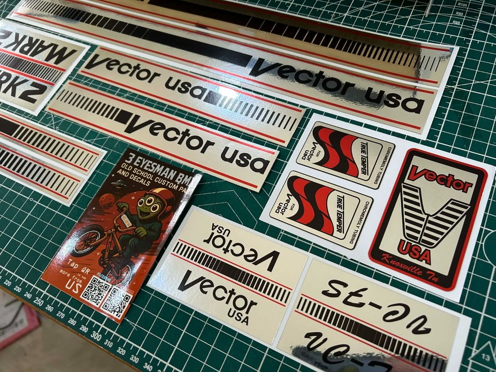 Vector mark2 chrome bmx sticker decals