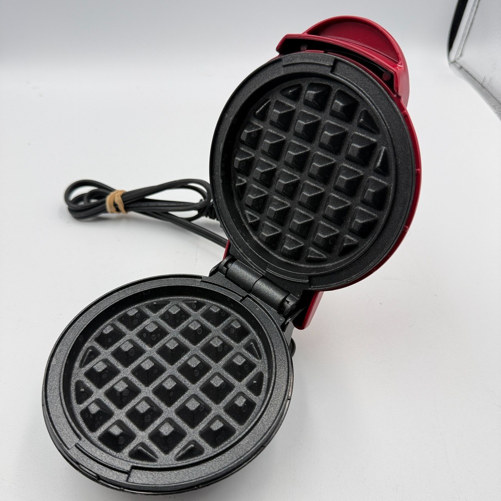 Dash Mini Waffle Maker Red DMW001RD Compact Electric Nonstick Iron Tested