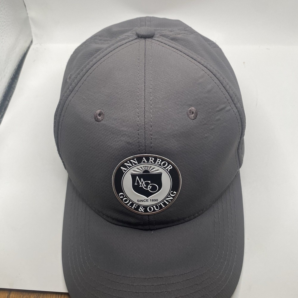 Ann Arbor Golf & Outing Hat Adjustable Golf Hat Strapback Gray Drifit Cleaned