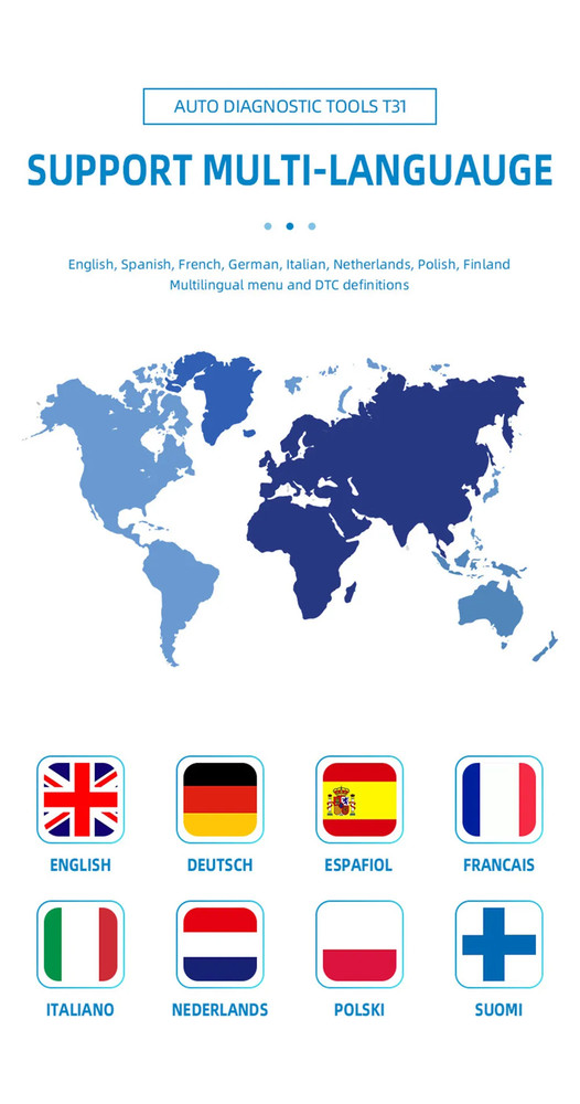 T31 OBD2 Scanner Car Diagnostic Tool Vehicle Code Reader Auto Check Engine Fault