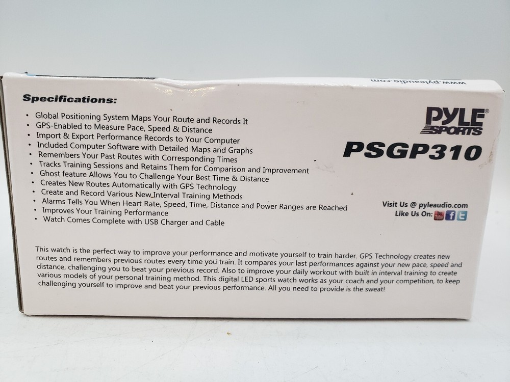 Pyle Sports Training Watch, Multi -function With Gps, PSGP310BL. Open Box, Blue.