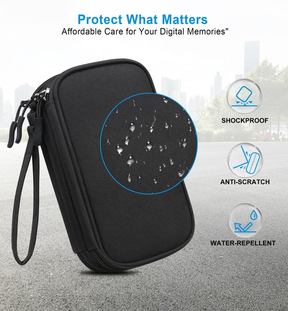 Lacdo USB Flash Drive Case with Labels, Organizer Thumb Black