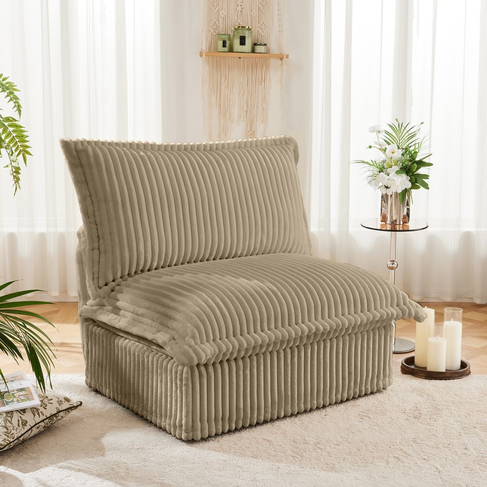 Corduroy Sofa, Deep Seat, Removable Washable Covers, 300lb Capacity