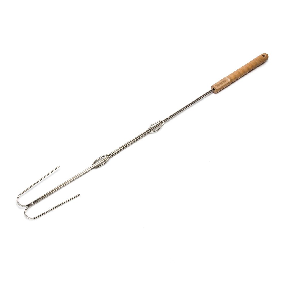 Petromax Campfire Roasting Stick Skewer, Adjustable Handle Bent Prongs LS2