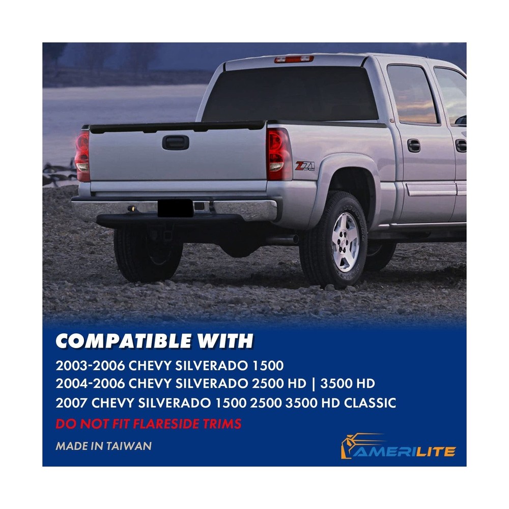 AmeriLite for 2003-2006 Chevy Silverado OE Style Ruby Red Replacement Taillig...
