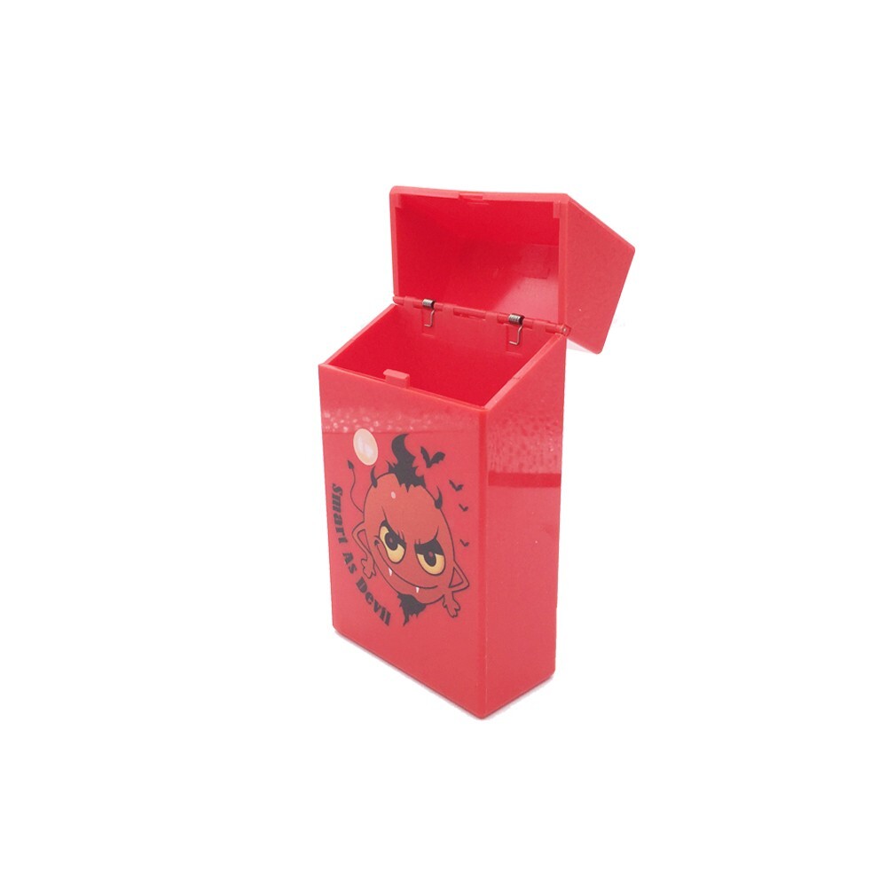 4 Pack King Size Push-to-Open Plastic Cigarette Case Devil Image