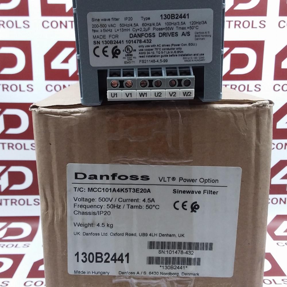 130B2441 | Danfoss | VLT Power Option, Sinewave Filter, 4.5A, Opened