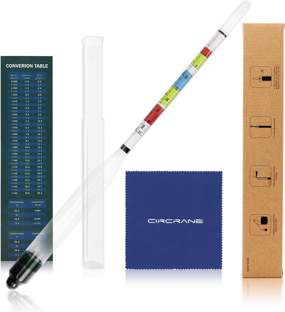 Alcohol Hydrometer Kit for Home Brewing - Brix, ABV, and Gravity Measurer