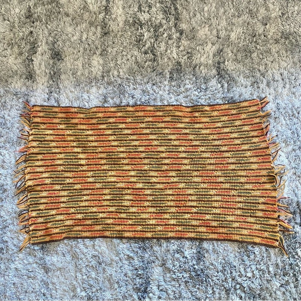 Vintage 70’s Small Crocheted Throw Blanket