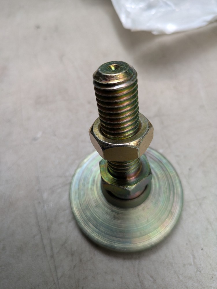 (2) Carr Lane CL-10-SLF Stud Leveling Foot, 5/8-11 Thread, 2-1/2 Base Diameter