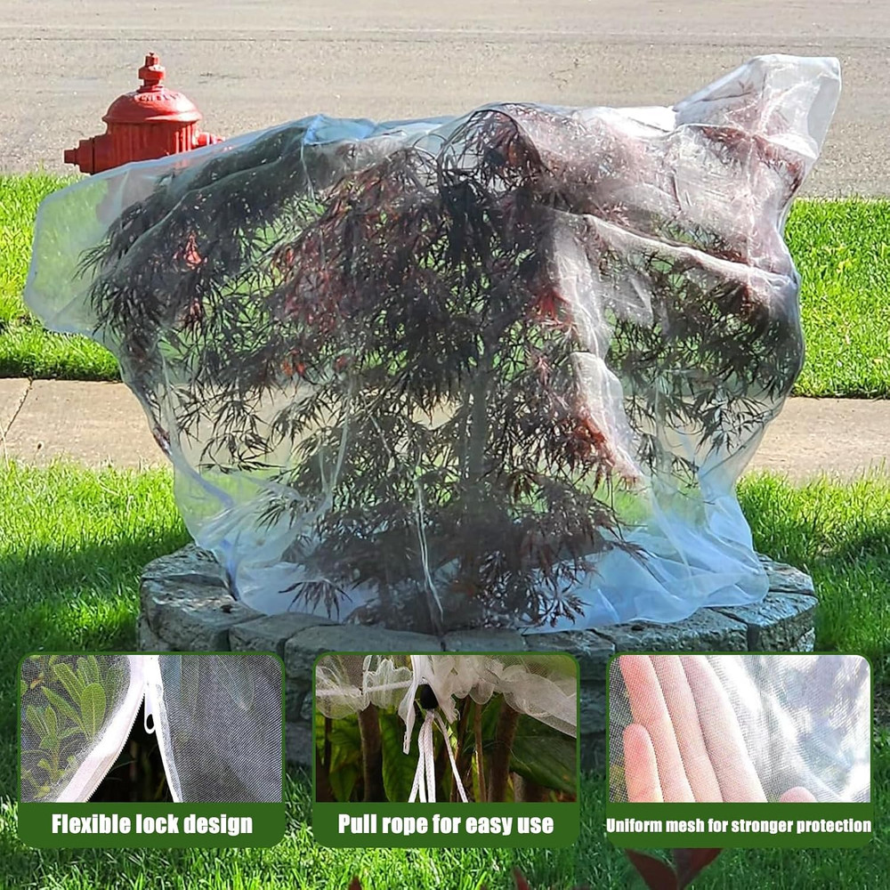 12'X12' Large Fruit Tree Netting with Zipper - Protects Fruit from Squirrels, Bi