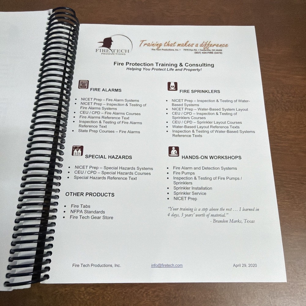 Fire Tech - Inspection & Testing Of Fire Sprinkler Systems Firefighter Manual