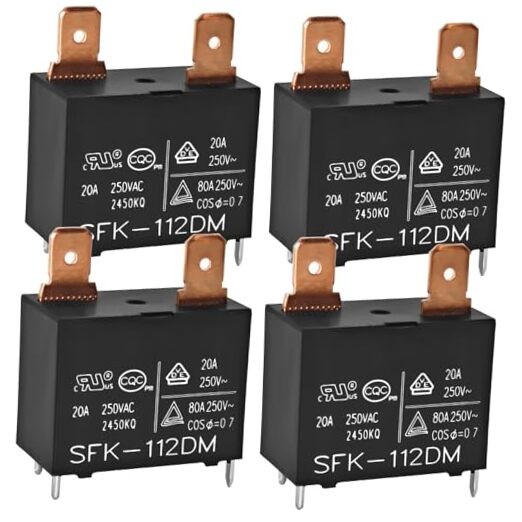 SFK-112DM Relay (Pack of 4) - 12VDC 20A 250VAC 4Pins Air Conditioner Water