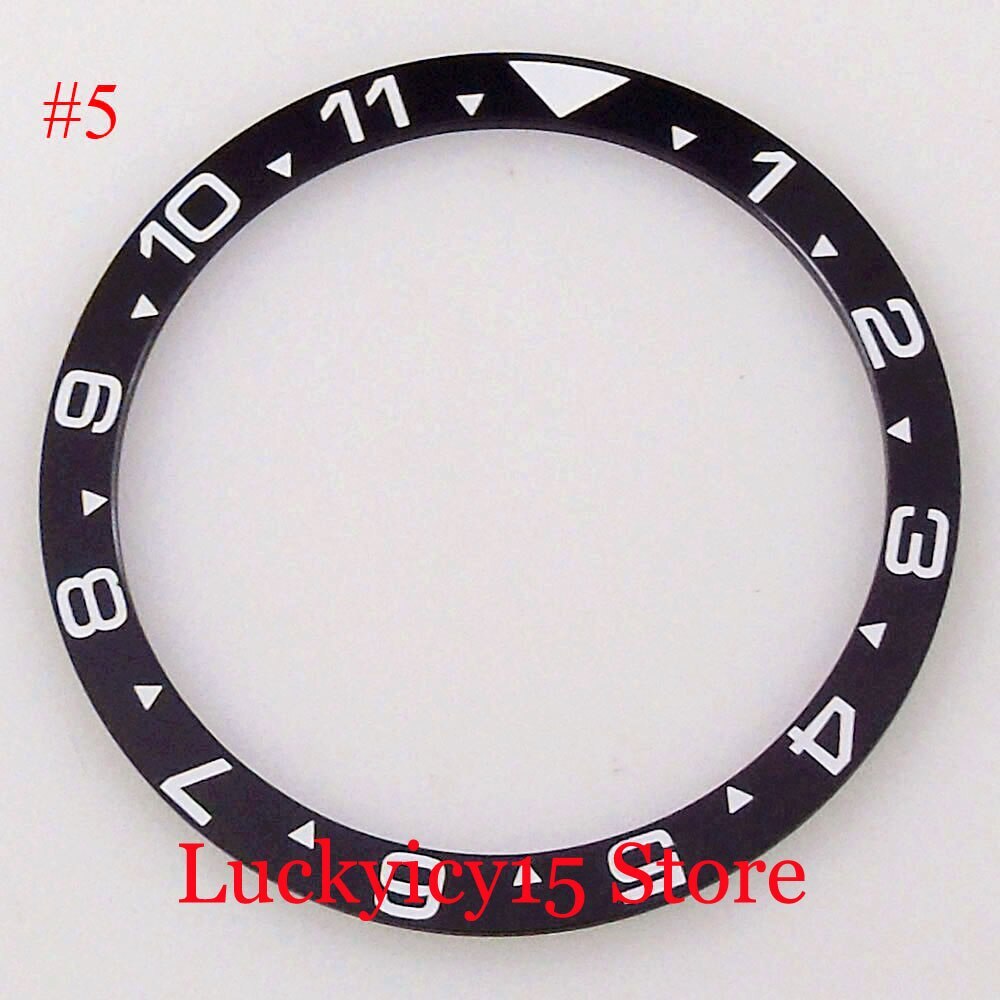 12 Hours Insert Flat 38mm*31.5mm Ceramic Watch Bezel Insert Blue/Red/Green/Black