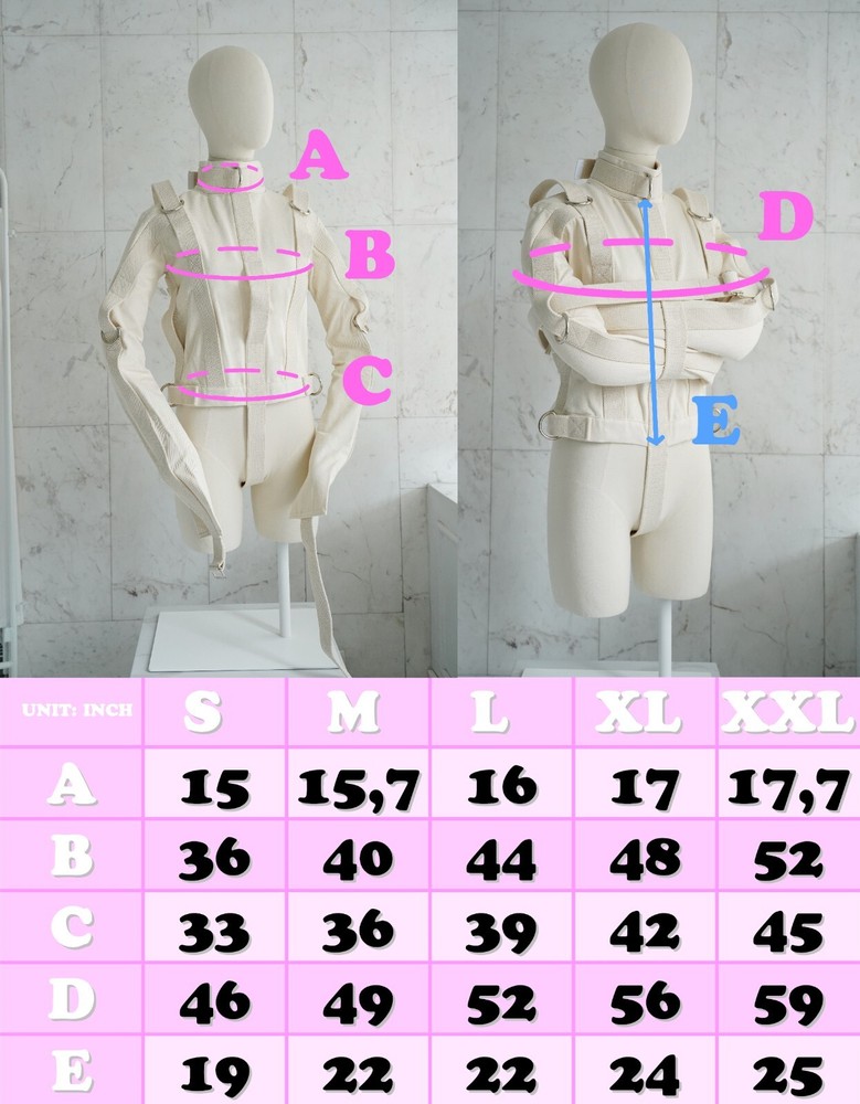 Black Heavy Duty Straitjacket - Restraining THIC Bondage Device High Quality