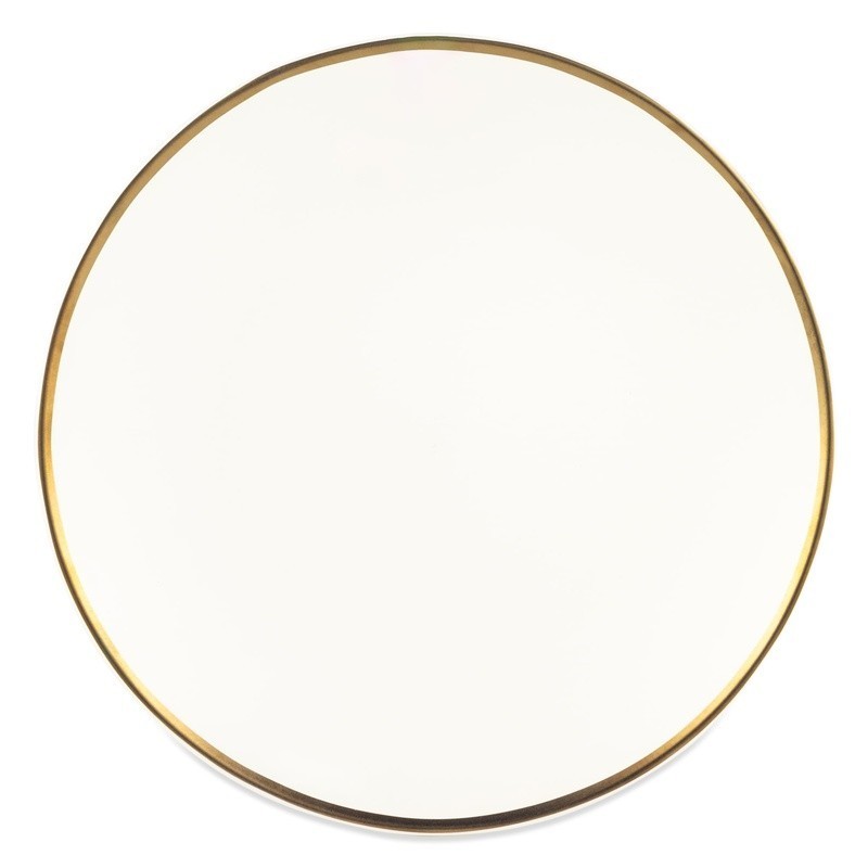 Everest Ceramic Dinner Plate Gold Rim Durable Dinnerware Microwave Safe New
