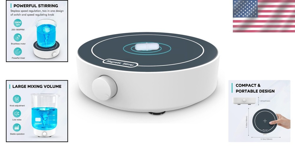 Multi-Functional Magnetic Stirrer with 3000ml Capacity - Ideal for Scientists