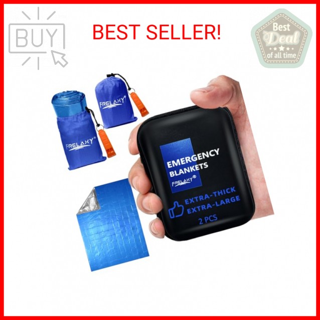 Frelaxy Emergency Blanket 2-Pack/4-Pack, Extra-Thick Extra-Large Space Blankets