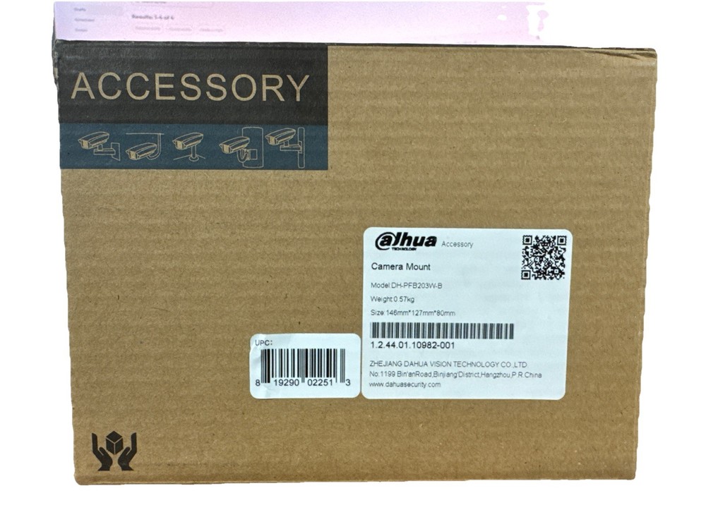 Black DH-PFB203W-B Wall Mount Bracket for Dome Camera