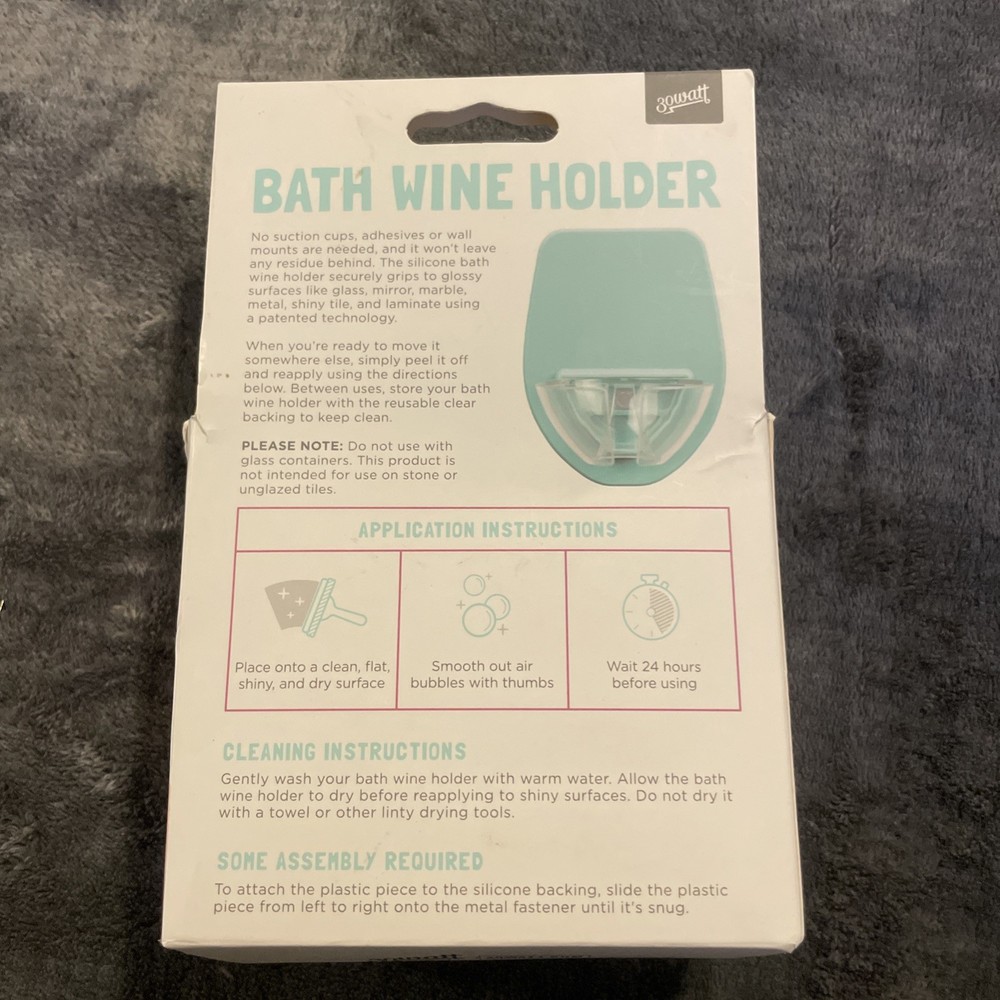 Wine Holder Mint Green - Bubble Bath Cling Grip