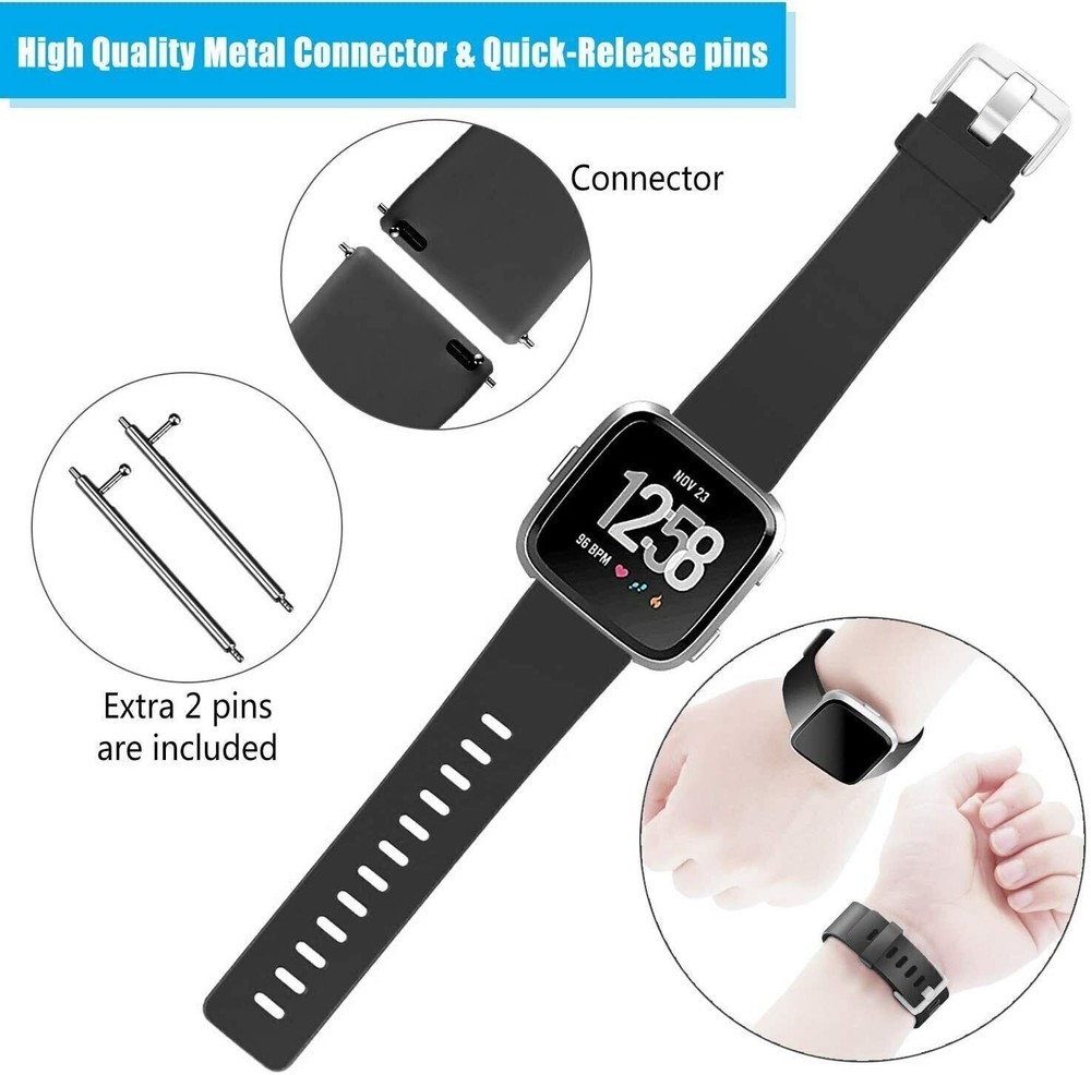 NEW Fitbit Versa Versa Lite Versa 2 Silicone Strap Wristband Kit S+L Size strap
