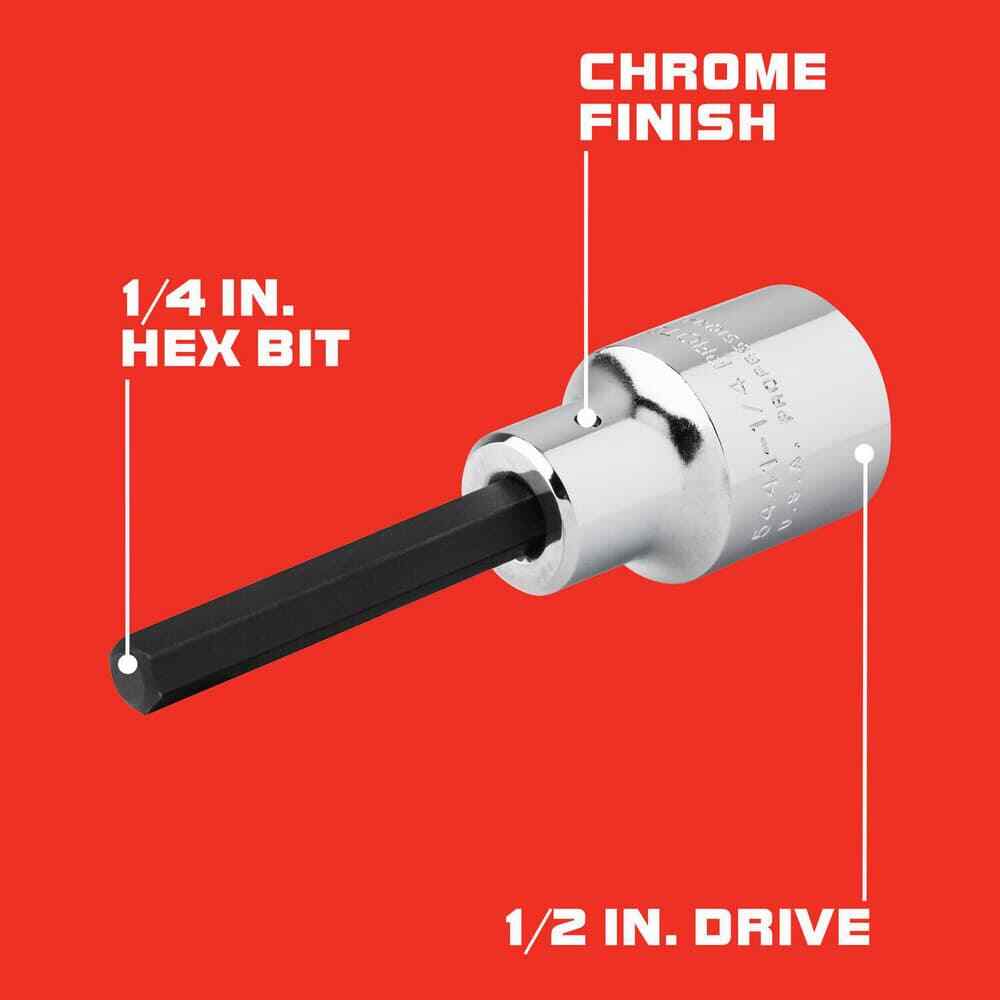 Proto J54413/8 Hex Bit Socket: 1/2" Drive, 3/8" Hex