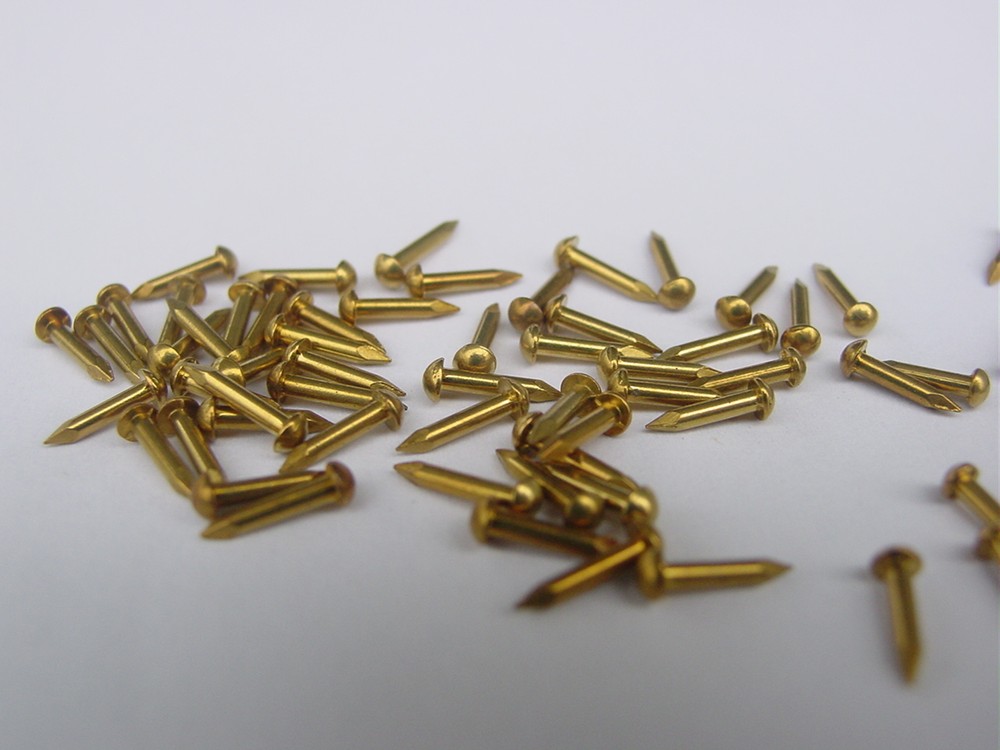 100 Solid Brass Escutcheon Pin Size #18 x 1/4"