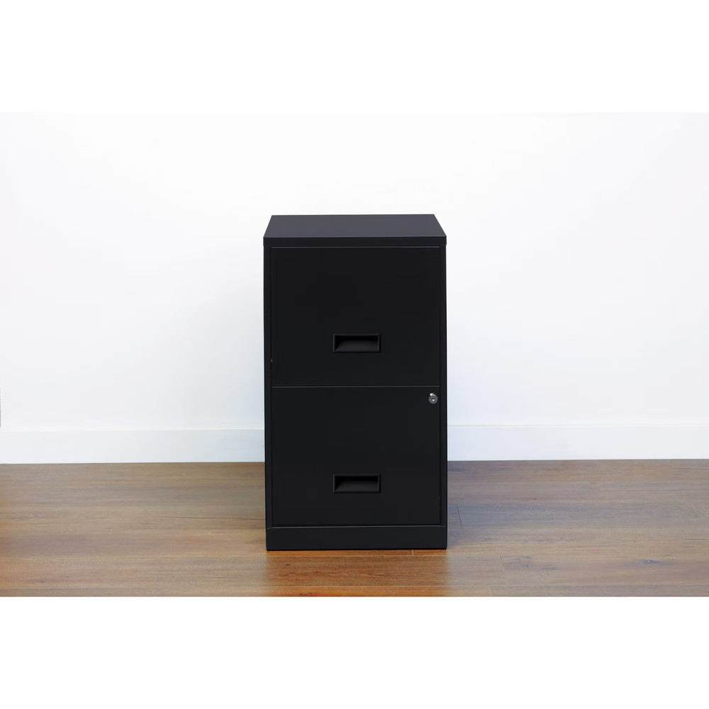 Space Solutions 18" Deep 2 Drawer Letter Width Vertical File Cabinet, Black