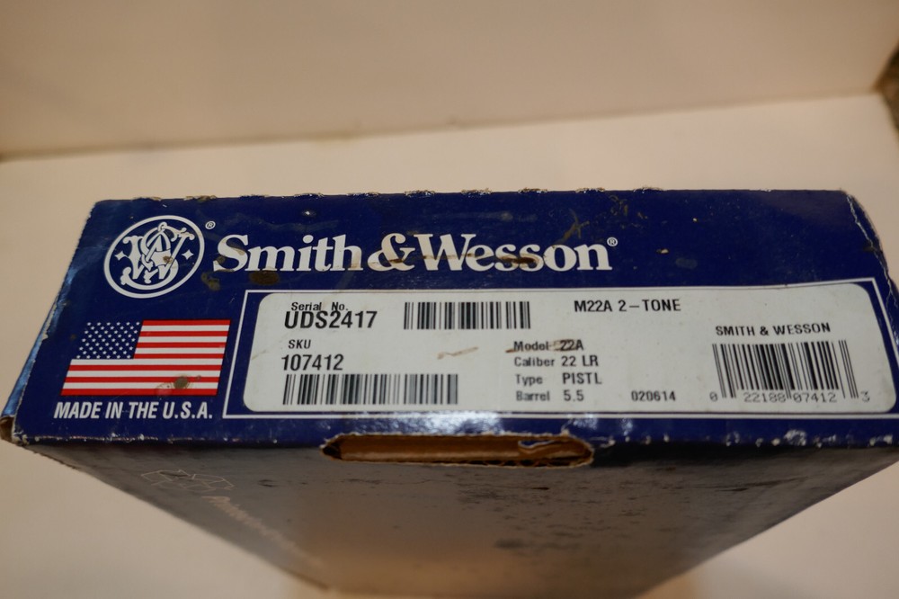 Smith & Wesson .22 LR Model M22A 2 Tone Empty Box