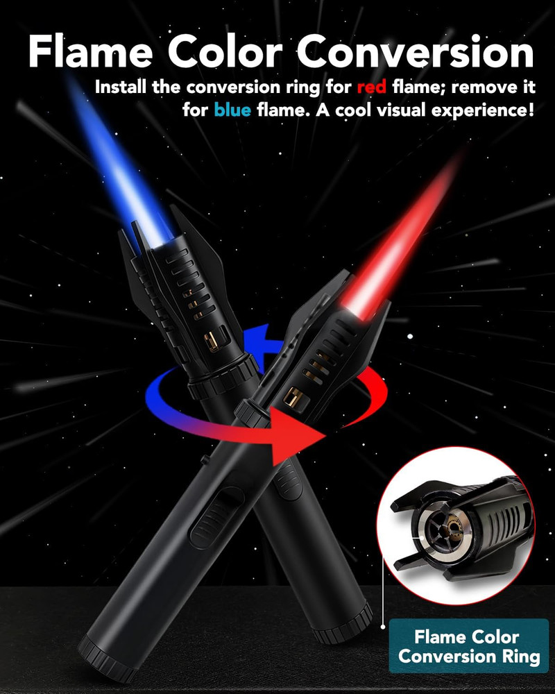 Lightsaber Torch Lighter – Butane Refillable Kitchen Torch, Adjustable Flame Tor