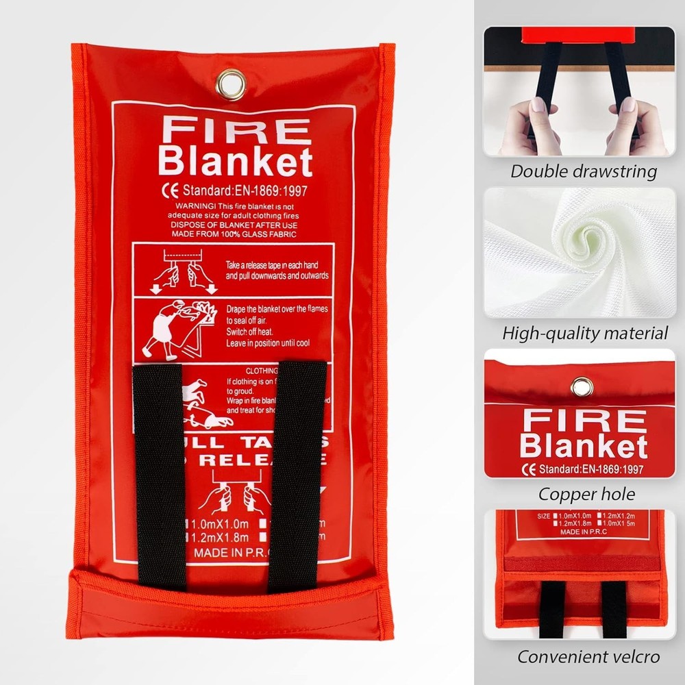 Versatile Fire Safety Blanket - Ideal for Kitchen, Home & Camping Use