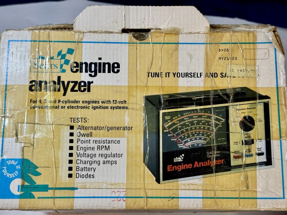 Sears Model 161.214230 Solid State Electronic Engine Analyzer W/ Cables & Manual