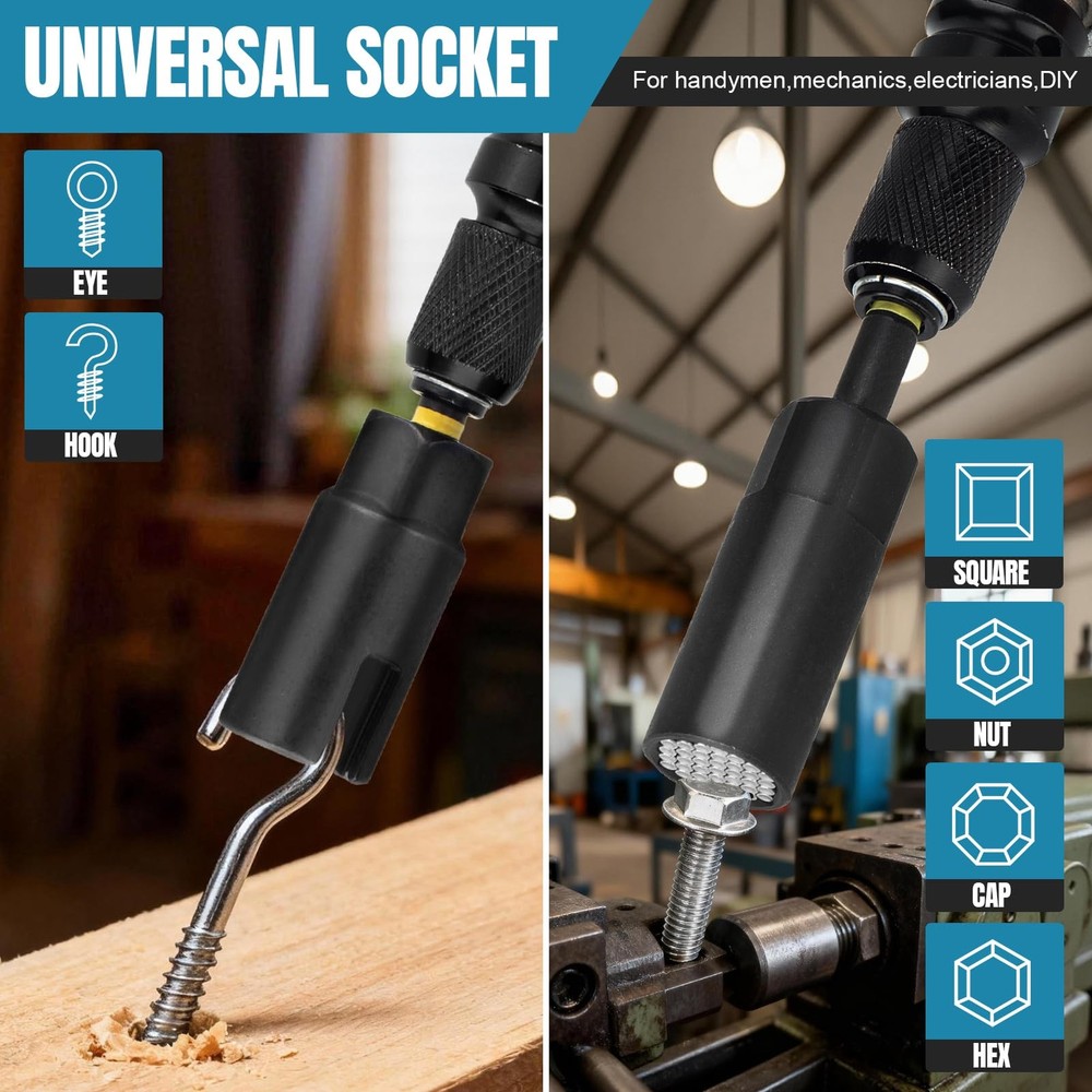 80PSC Magnetic Impact Nut Driver Set - Metric & SAE with Socket Adapters, Wing N