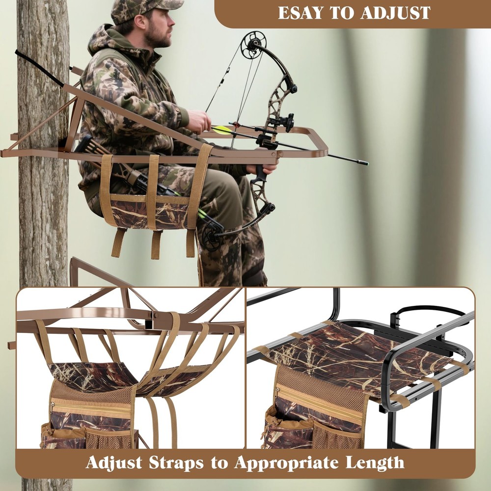 Smasrob Universal Tree Stand Seat Replacement with 3 Pockets, Camouflage