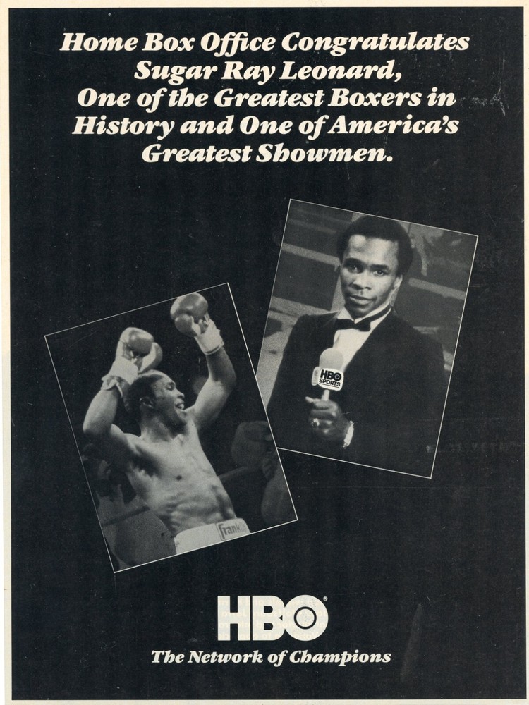 SUGAR RAY LEONARD HBO ORIGINAL PRINT AD