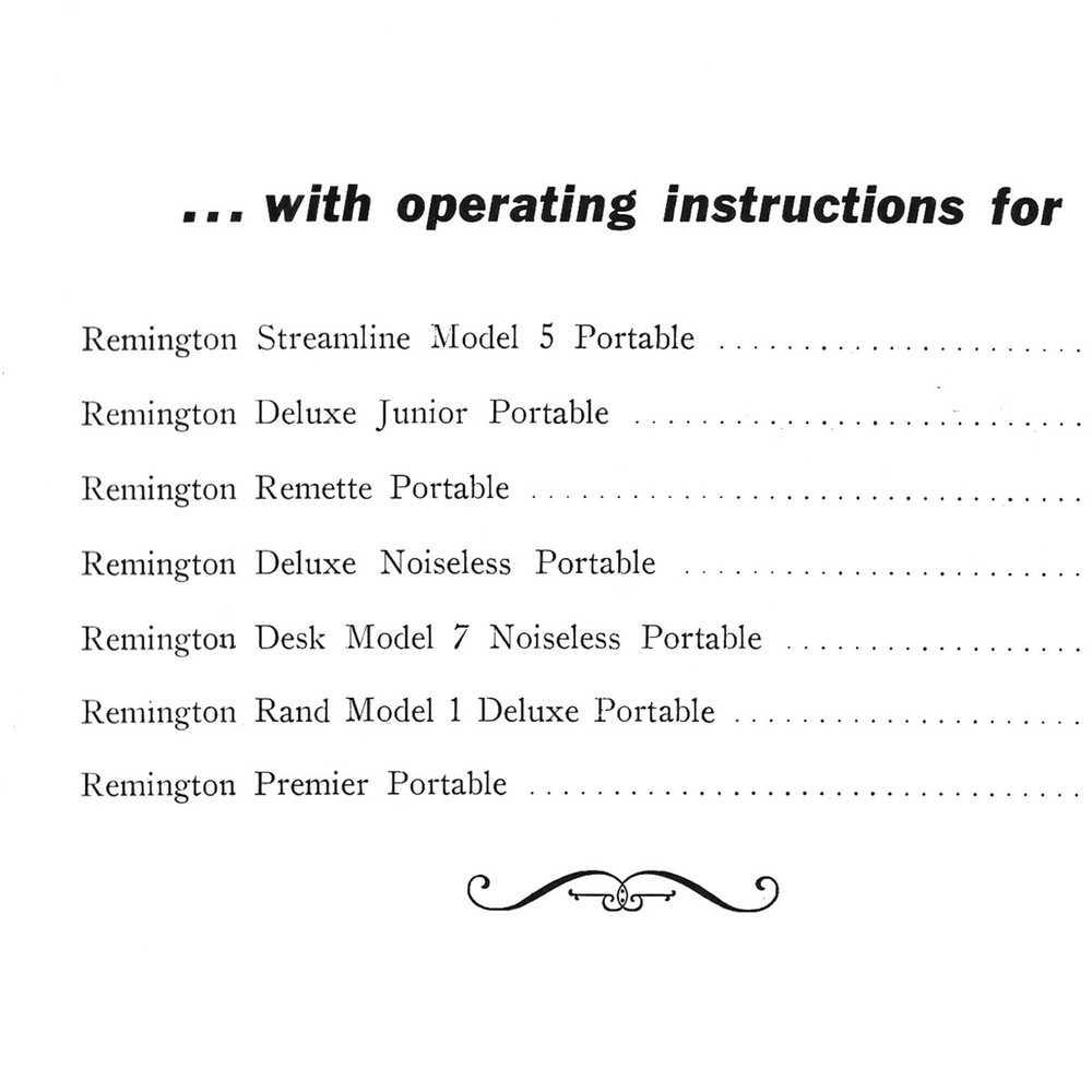 Remington Deluxe Junior Portable Typewriter Instruction User Manual Guide Book
