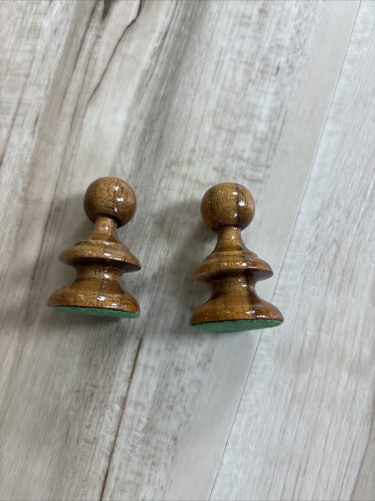 Vintage Wooden Chess Set W/ Foldable Storage Board