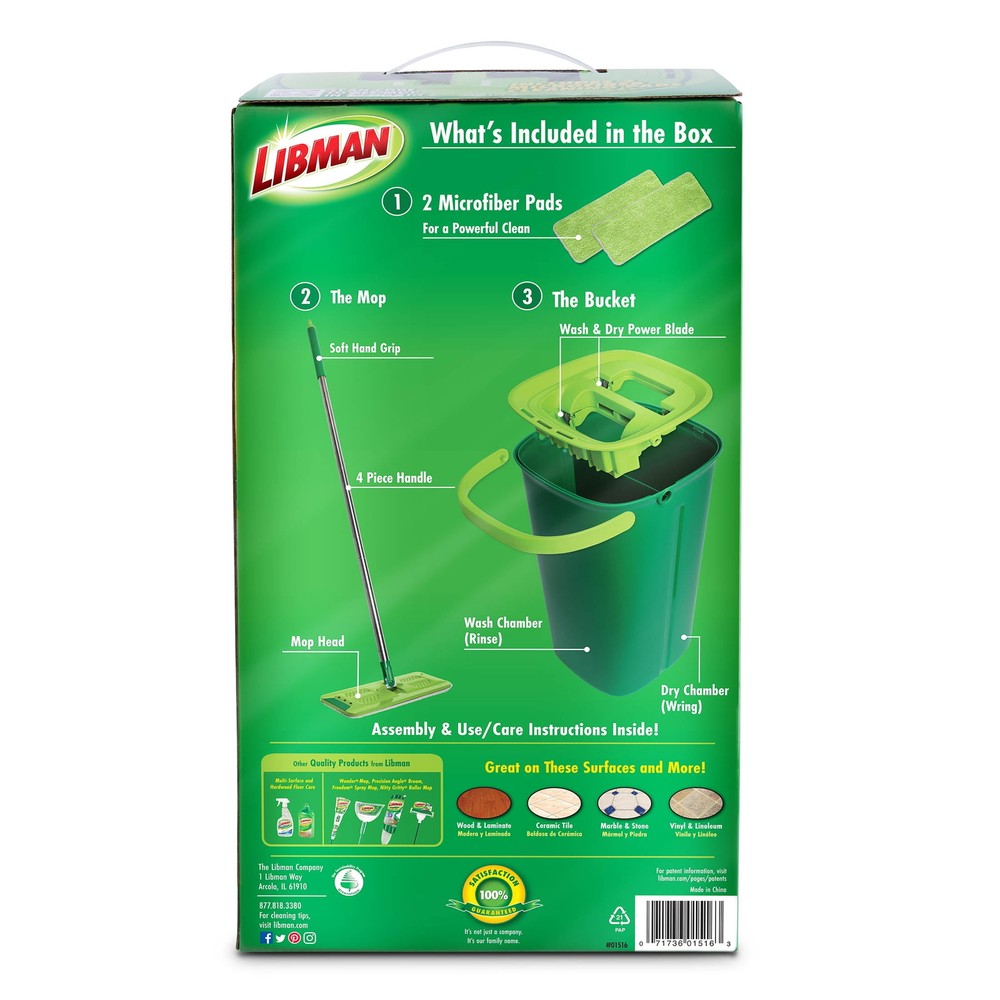 Rinse 'n Wring Flat Mop System with Microfiber Cleaning Pad