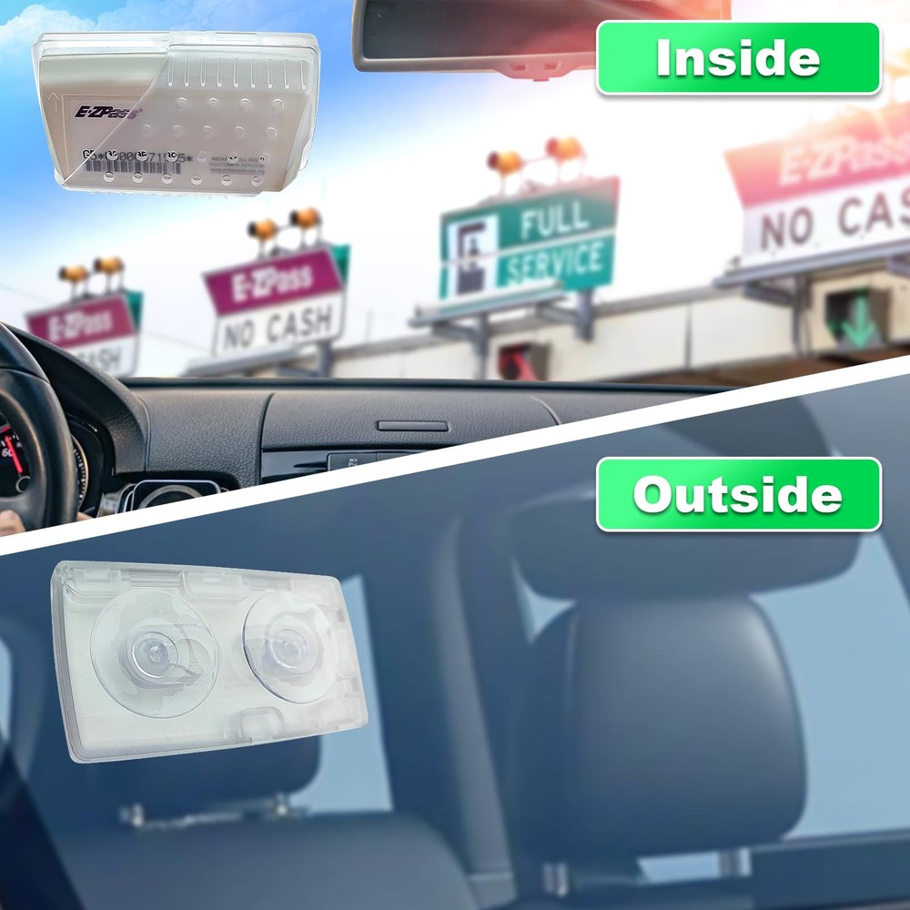 EZ Pass Holder for Windshield, 2 Pack Ezpass Holder with Strong Suction Cups,...
