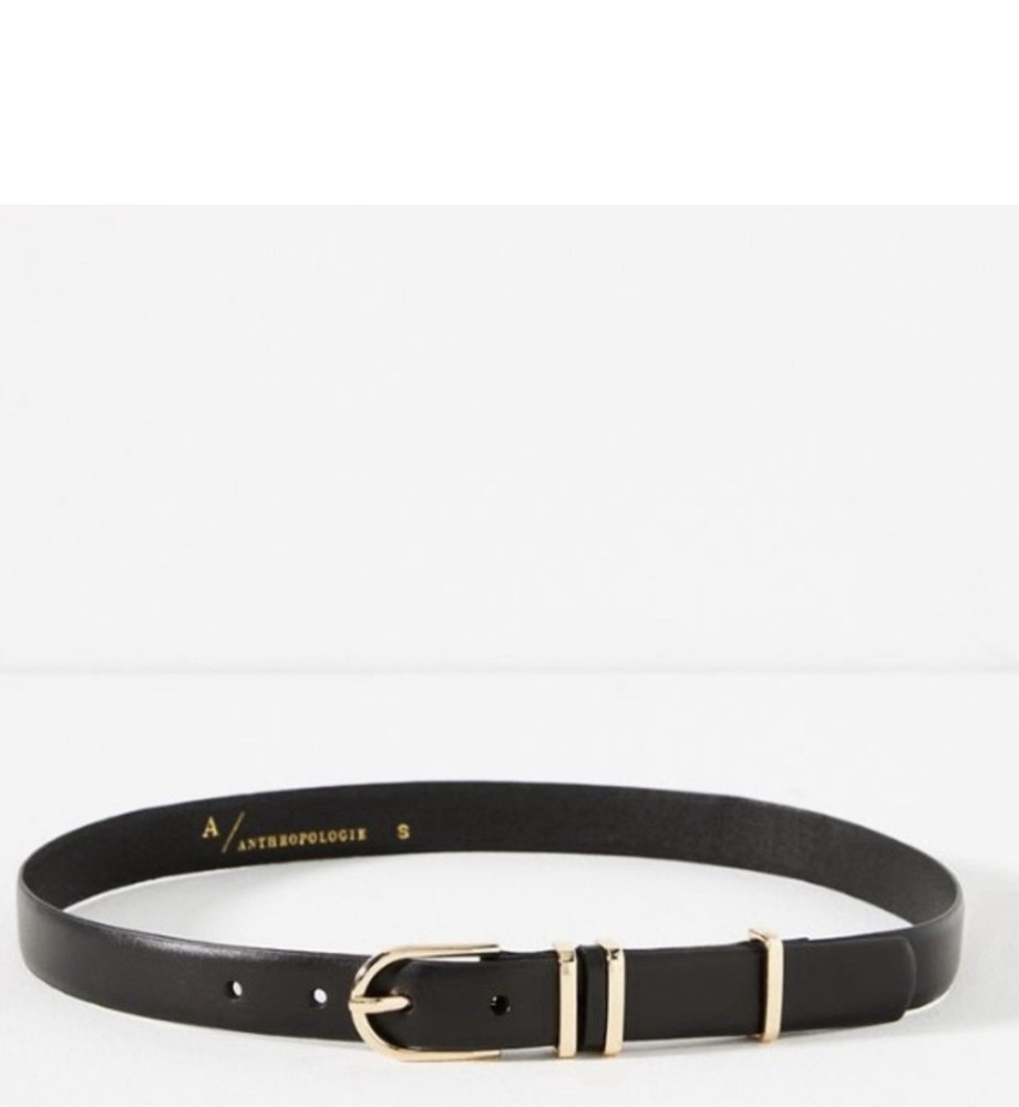 Anthropologie Belt Basic Multi Keeper Black Belt Size Medium