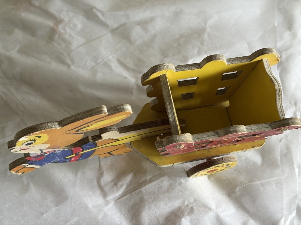 Vintage Whitmans Candy Container Rabbit Pulling A Wagon
