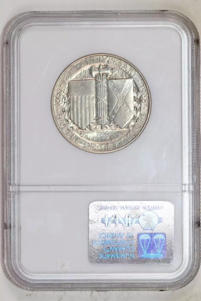 1936 GETTYSBURG SILVER COMMEMORATIVE HALF DOLLAR NGC MS65
