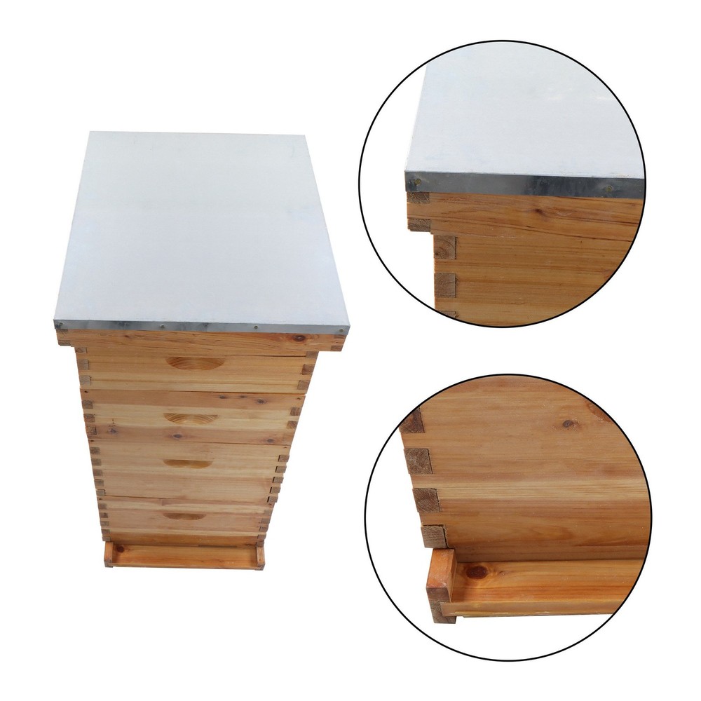 10 Frame Bee Hive Box Beeswax Coated With Frames and Waxed Foundations 4 Layer