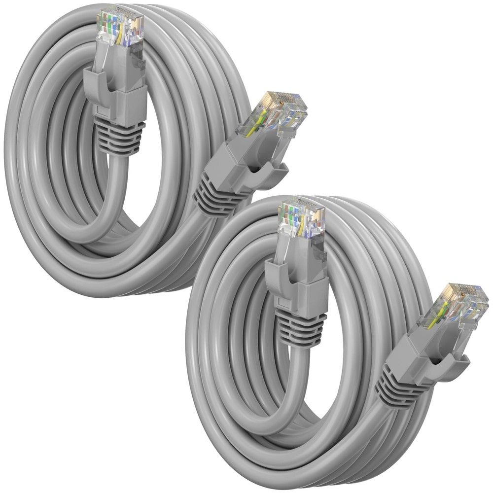 Cat 6 Ethernet Cable 15 ft High-Speed LAN Internet Network Patch Cord 2 PCS