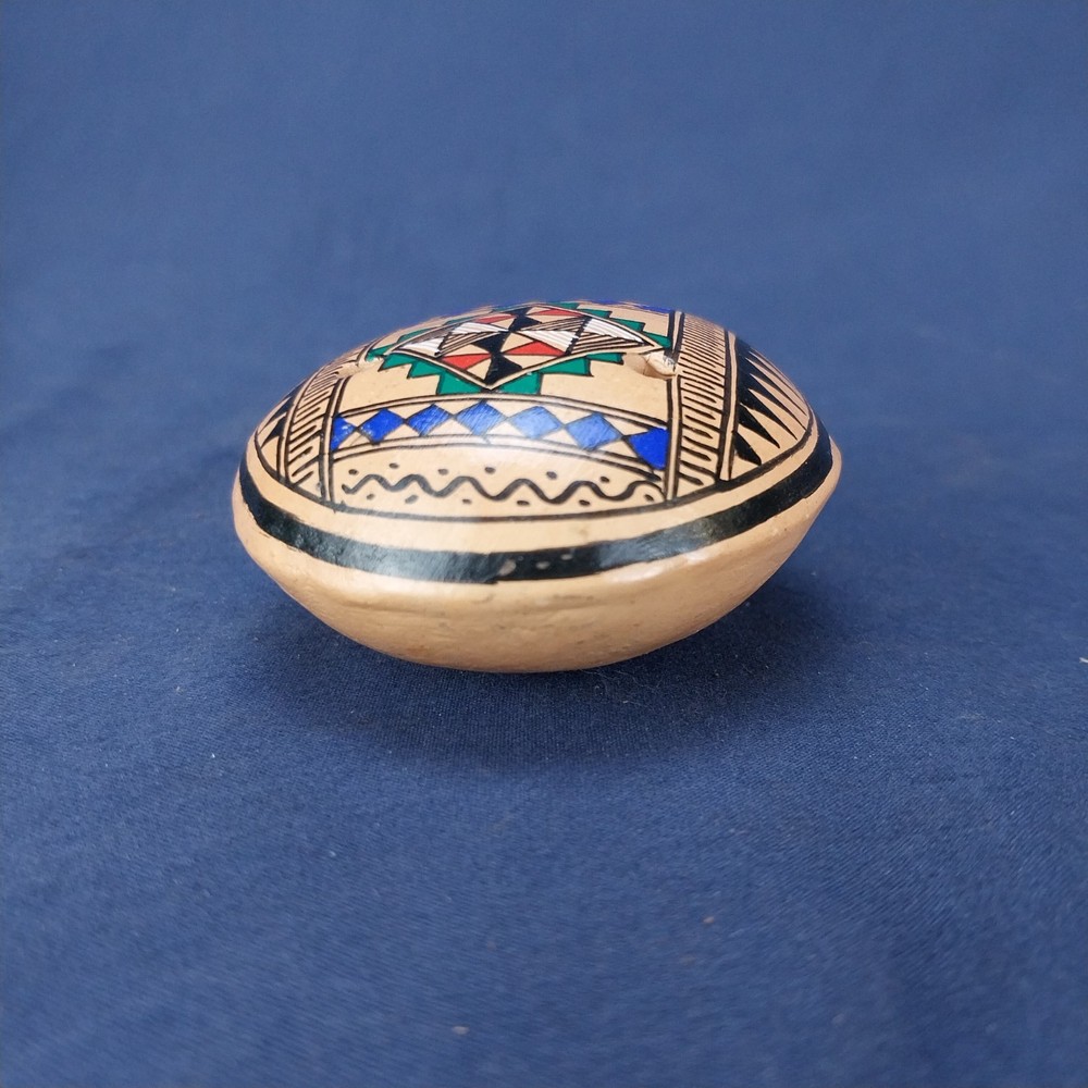 Vintage Handpainted Peruvian Terra Cotta Whistle