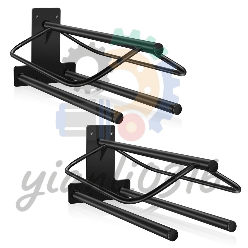 2* Heavy Duty Wall Mounted Saddle Rack Bag Freestanding Saddle Rack Black Metal