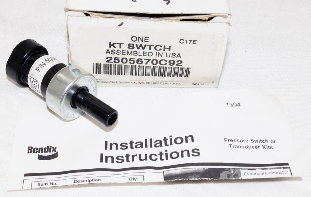 Air Brake Pressure Switch Bendix 2505670C92